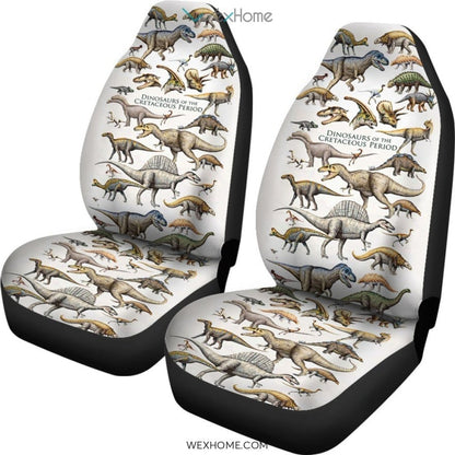 Dinosaur Car Seat Covers Dinosaurs Of The Cretaceous Period Seat Covers White
