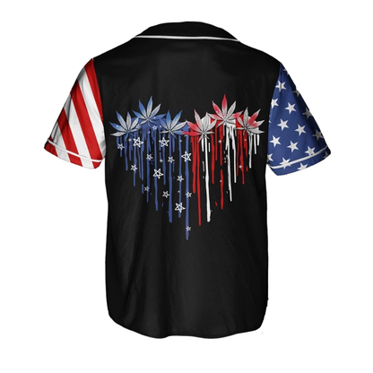 Independence Day Jersey American Flag USA Heart Shape Independence Day Black Jersey Shirt 04th Of July Baseball Jersey For Men