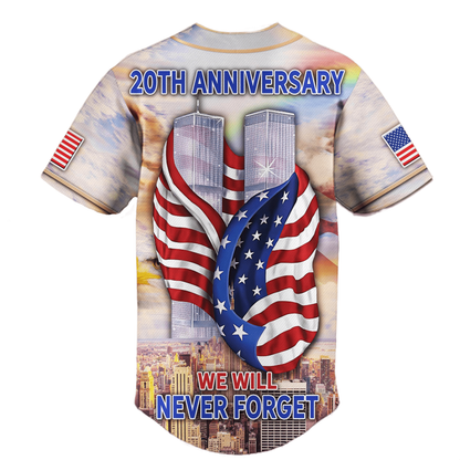 Patriot Day Jersey We Will Never Forget 911 All Gave Some Some Gave All Jersey Shirt September 11th Baseball Jersey For Men