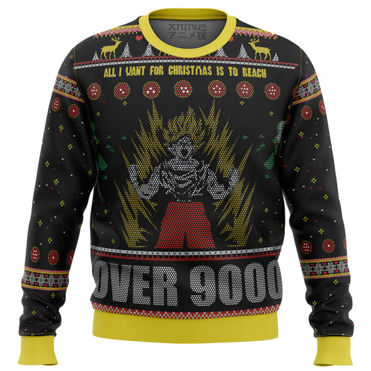 Dragon Ball Z Goku Over 9000 Ugly Christmas Sweater