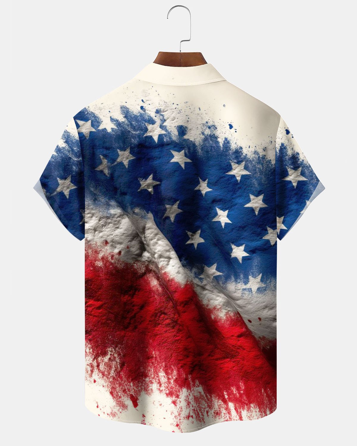 Alohadaddy® Casual American Flag Print Art Button Cardigan Men's Short Sleeve Shirt Big & Tall