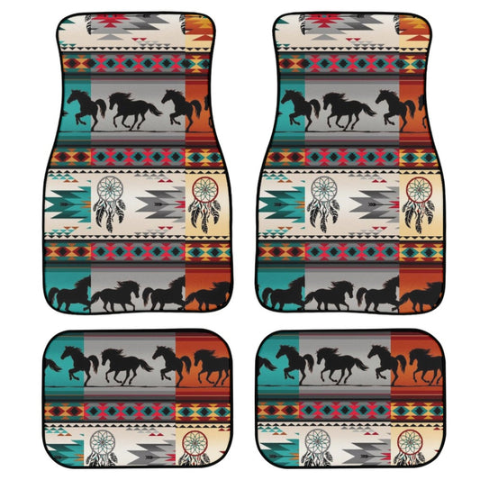 Native American Car Mats Native American Horse Dreamcatcher Pattern Car Floor Mats Colorful