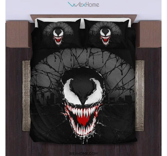 Venom Bedding Set MV Anti-Hero Venom Character Duvet Covers Black Unique Gift