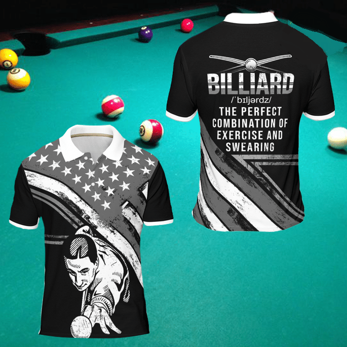 Billard Polo Shirt The Perfect Combination Of Exercise And Swearing Boys Polo Shirts Black White