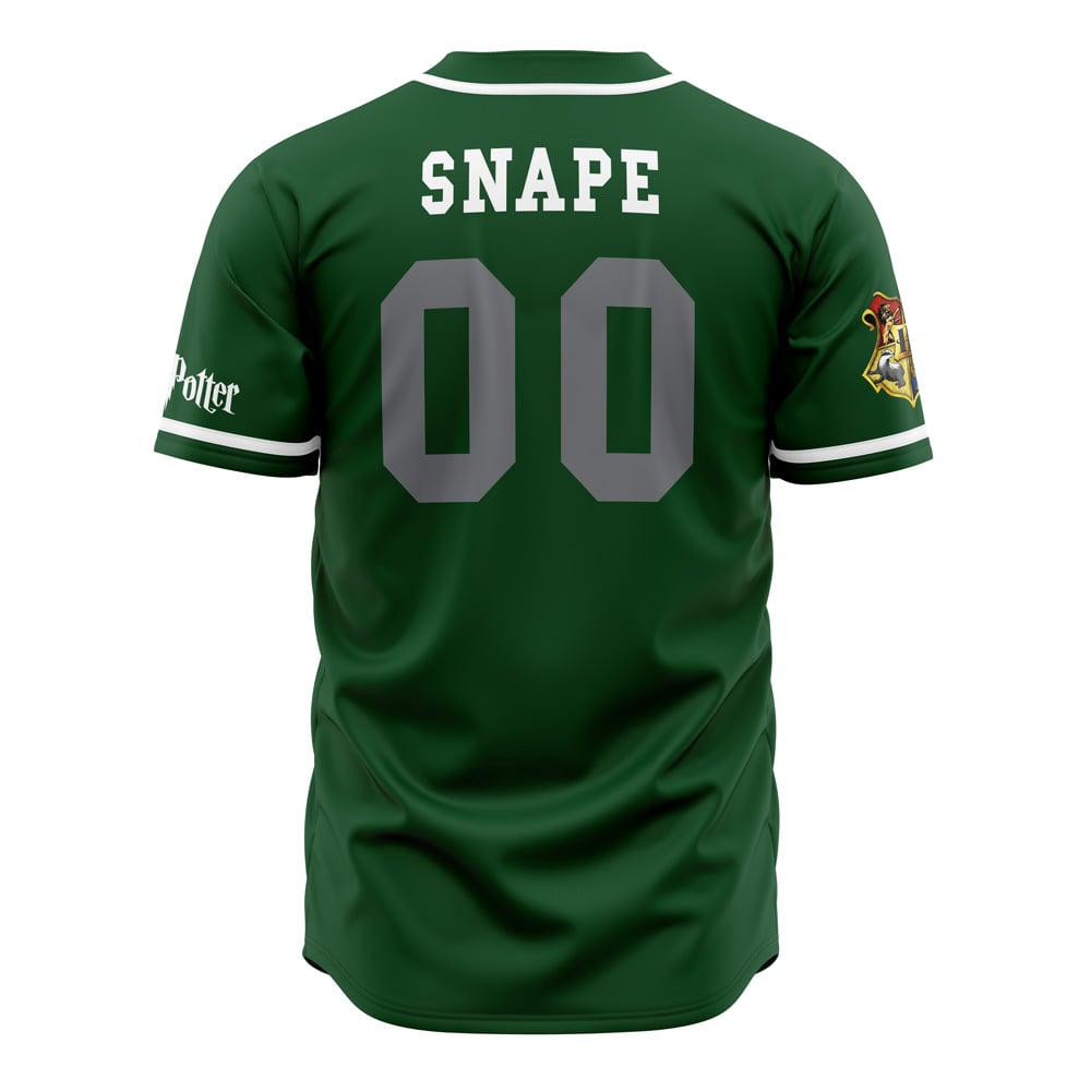 HP Jersey HP Hogwarts Symbol Slytherin Serpents House Crest Snape Green Jersey Shirt HP Baseball Jersey