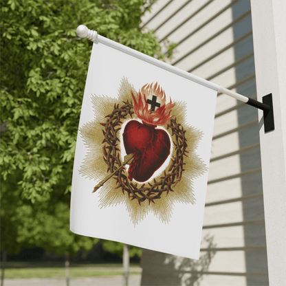 Jesus Flags Sacred Heart Of Jesus Graphic Flag White Red