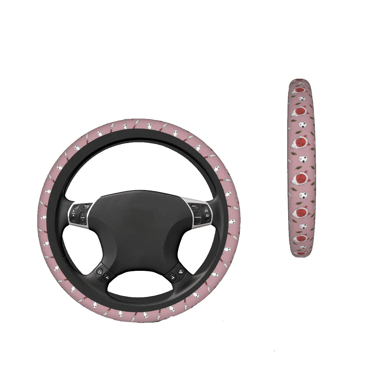 SGhibli Steering Wheel Cover Princess Mononoke Masks Pattern Driving Wheel Cover Pink