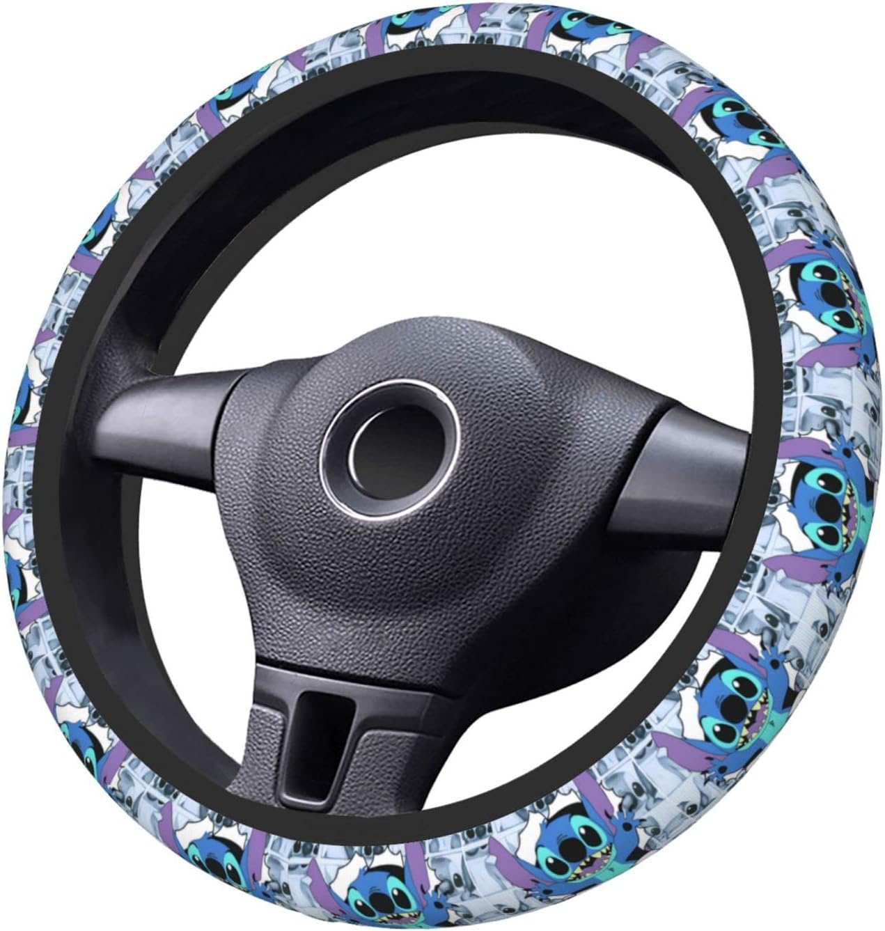 Stitch Steering Wheel Cover Stitch Tearing The Paper Driving Wheel Cover Blue