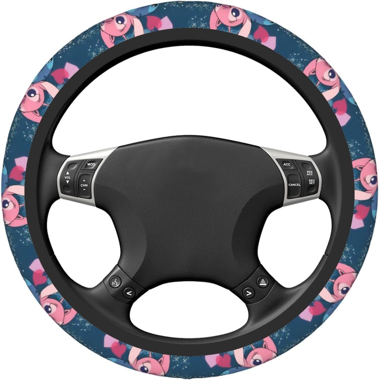 Stitch Steering Wheel Cover Cute Stitch And Angel Pattern Driving Wheel Cover Blue