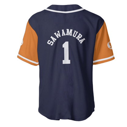 Haikyuu Baseball Jersey Daichi Sawamura Haikyuu Jersey Shirt Black Orange Unisex Adult New Release