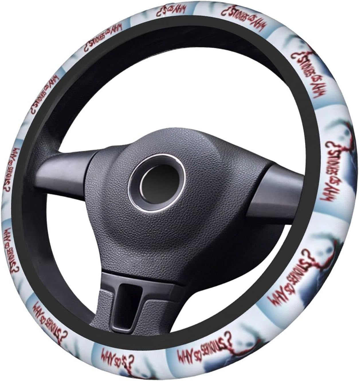 Joker Steering Wheel Cover Dark Joker Why So Serious Driving Wheel Cover White