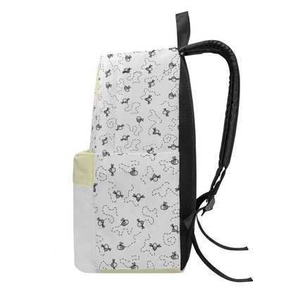 WTP Backpack DN WTP And Honey Jar Bee Pattern Backpacks White Yellow