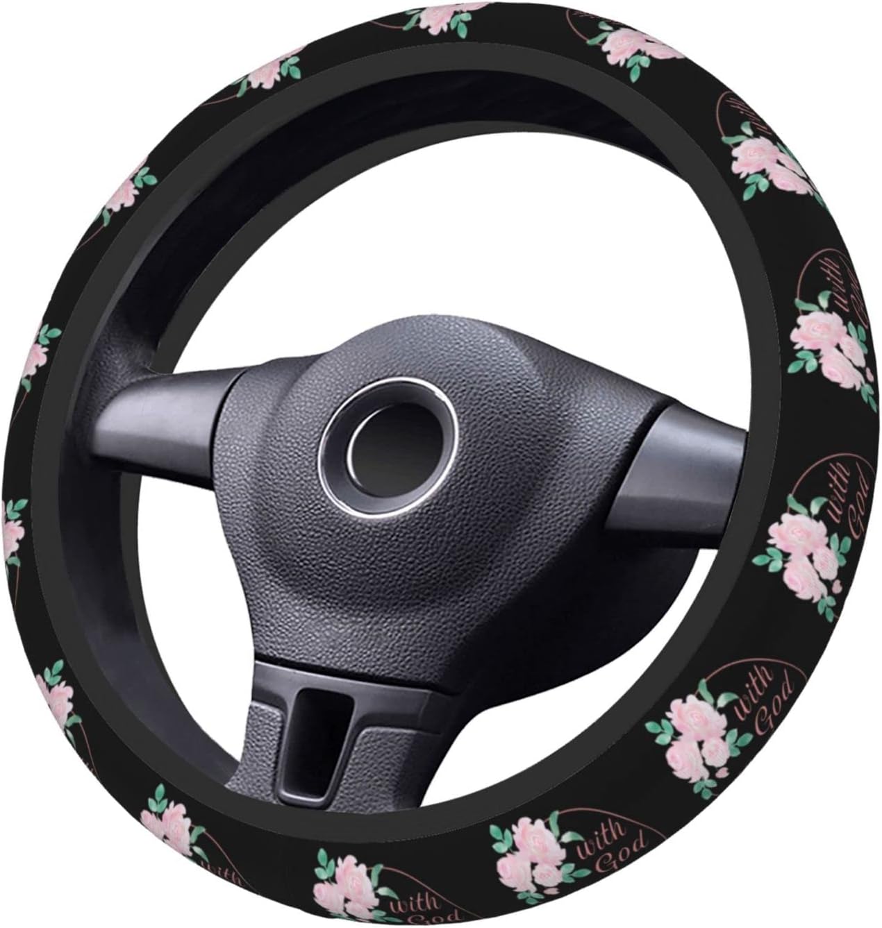 Jesus Steering Wheel Cover Faith With God All Things Are Possible Driving Wheel Cover Black