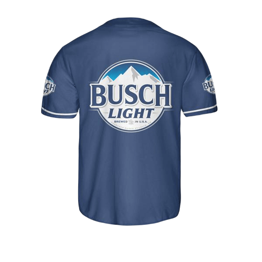 Busch Light Baseball Jersey Beer Logo Pattern Busch Light Jersey Shirt Blue Unisex Adult New Release