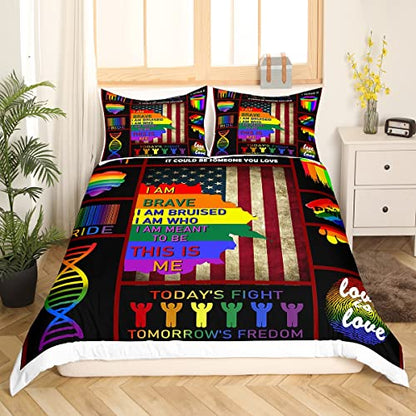 LGBT Bedding Set I Am Bvave I Am Bruised This Is Me Duvet Covers Colorful Unique Gift