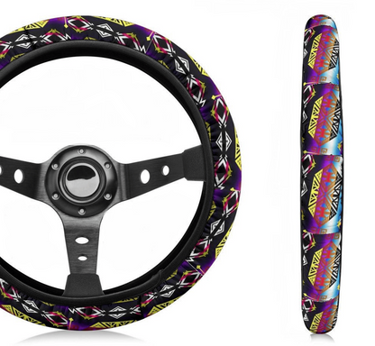 Native American Steering Wheel Cover Indian Aztec Tribal Pattern Driving Wheel Cover Colorful