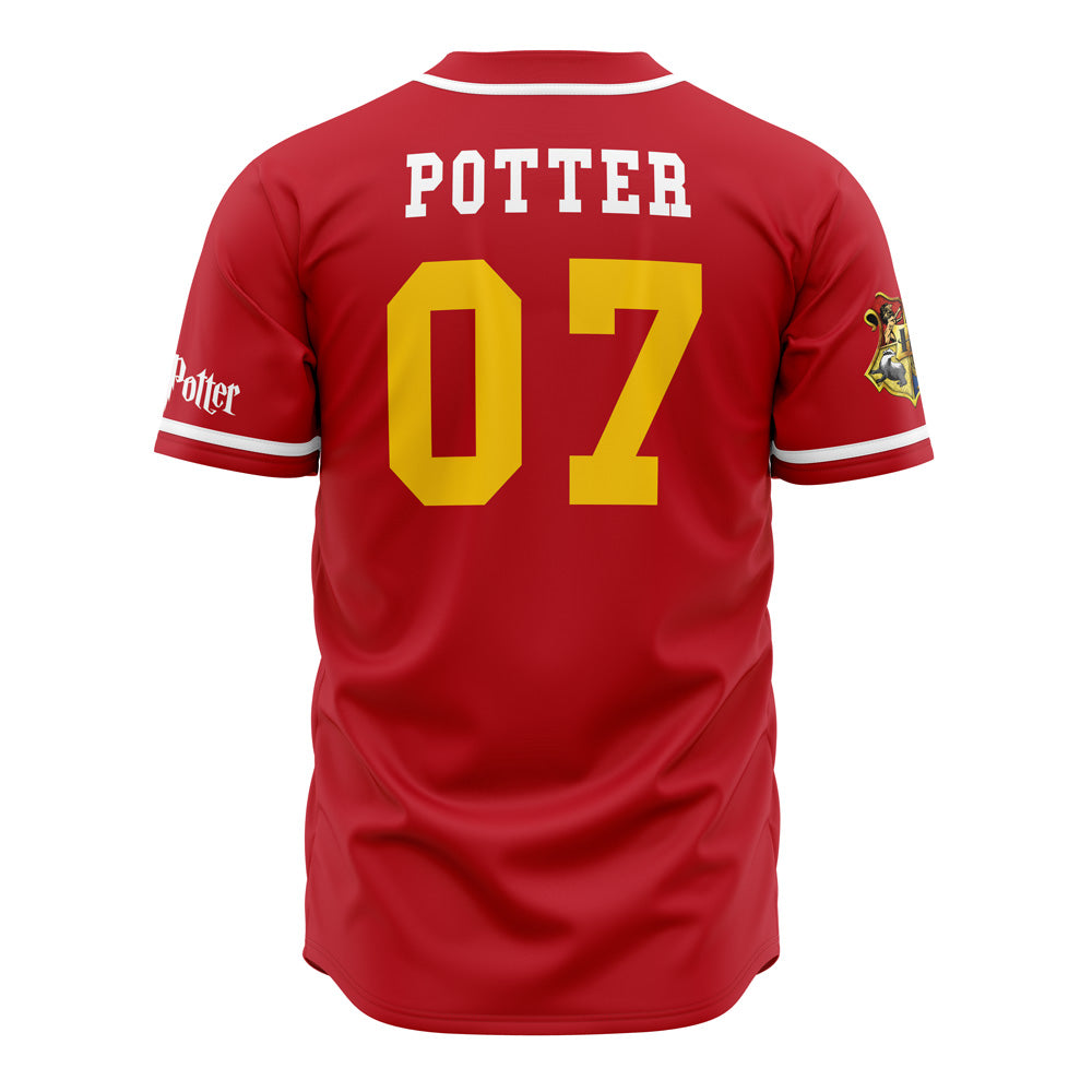 HP Jersey HP Hogwarts Symbol Gryffindor Lions House Crest Potter Red Jersey Shirt HP Baseball Jersey