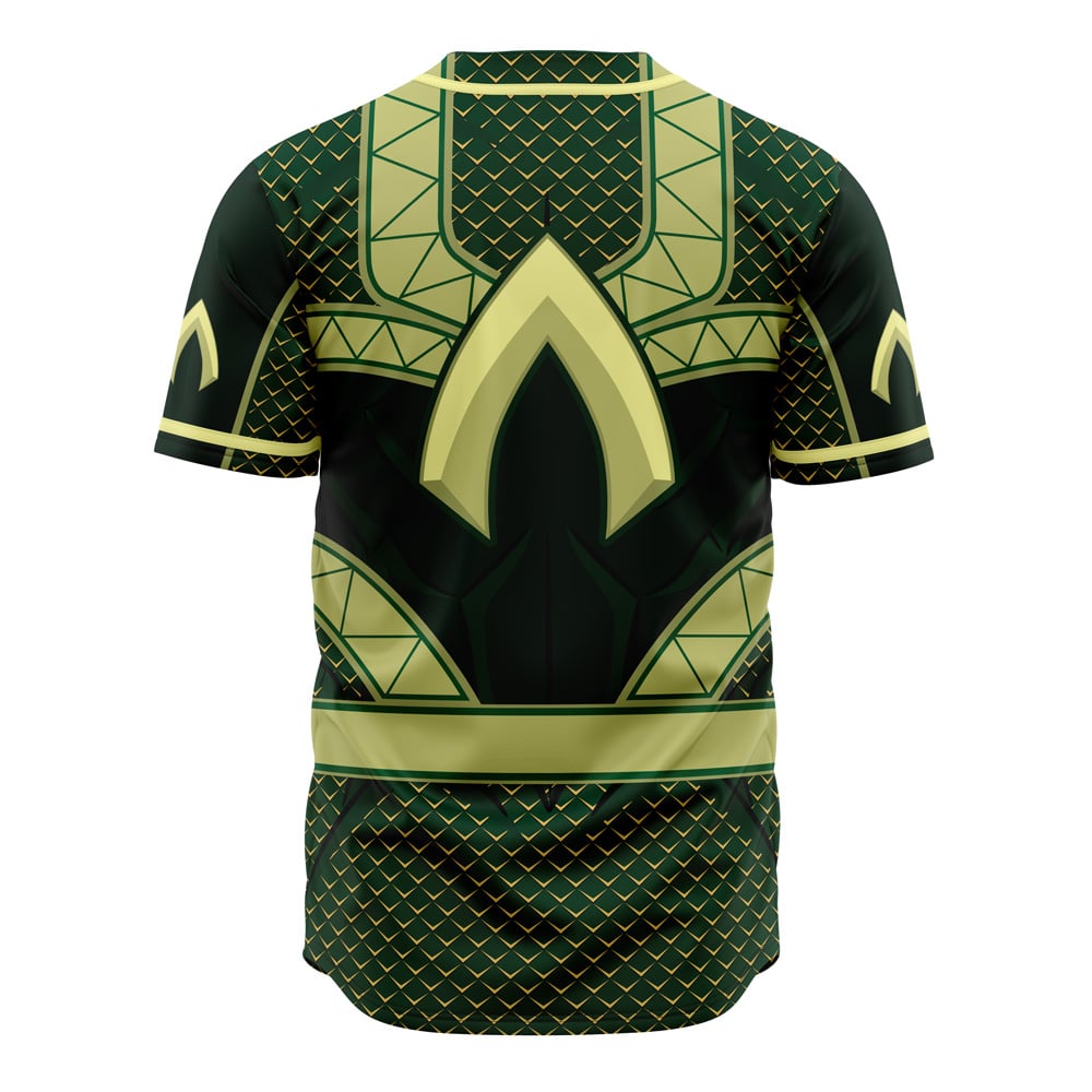 DC Jersey Aquaman DC Comics Suit Armor Costume Green Gold Jersey Shirt DC Baseball Jersey Aquaman Baseball Jersey