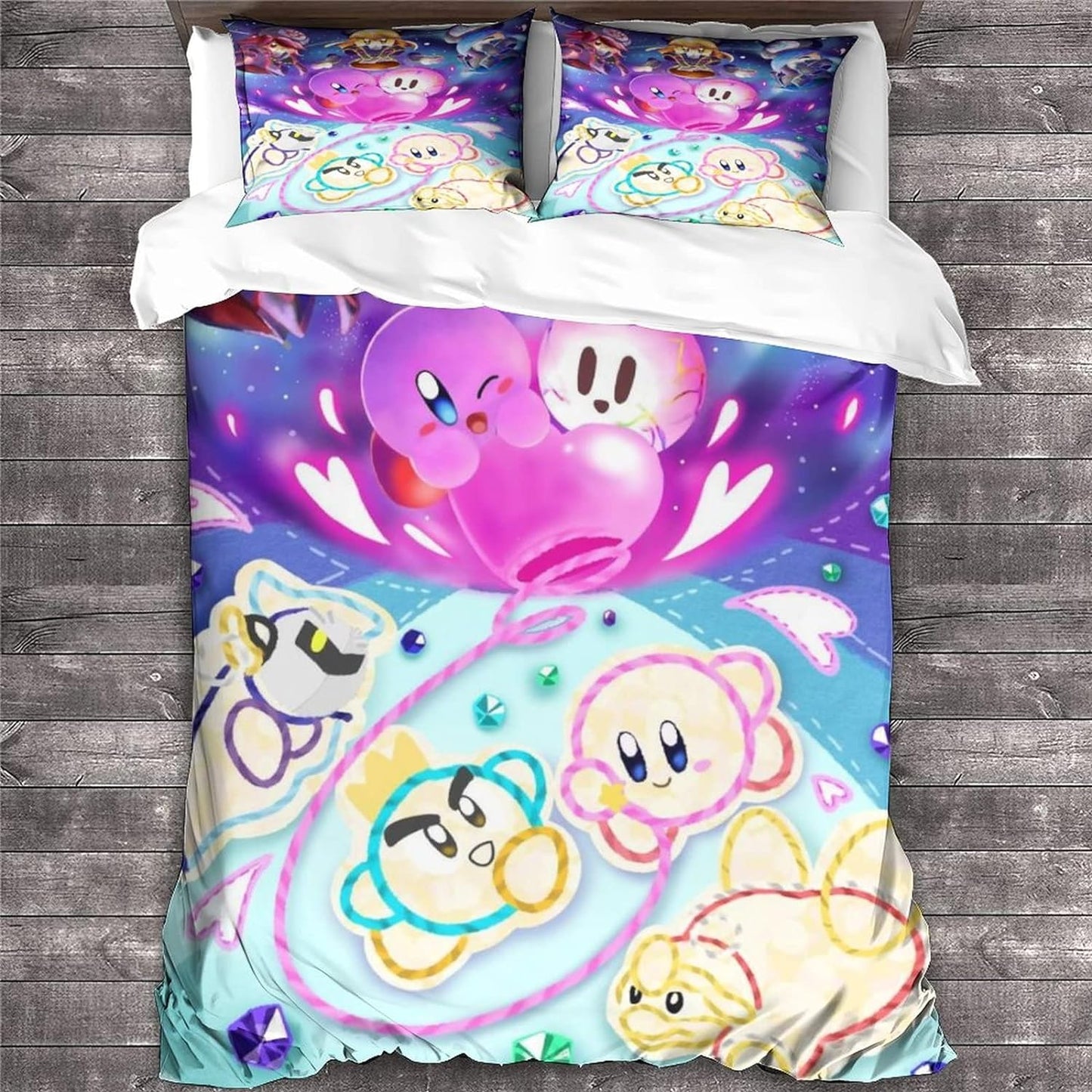 Kirby Bedding Set Kirby Drawing By Yarn Duvet Covers Colorful Unique Gift