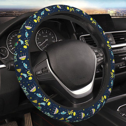 UFO Steering Wheel Cover Alien FloatingFlying UFO Driving Wheel Cover Colorful