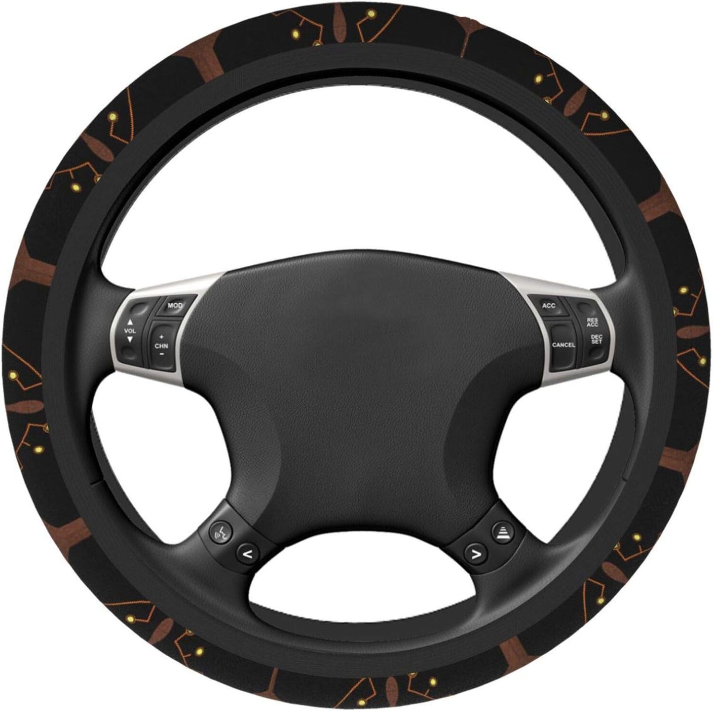 The Legend Of Zelda Steering Wheel Cover The Crest Of The Sheikah Pattern Driving Wheel Cover Black Brown