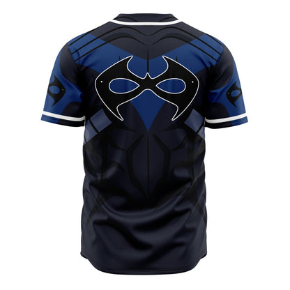 DC Jersey Nightwing DC Comics Suit Costume Blue Black Jersey Shirt DC Baseball Jersey Nightwing Baseball Jersey