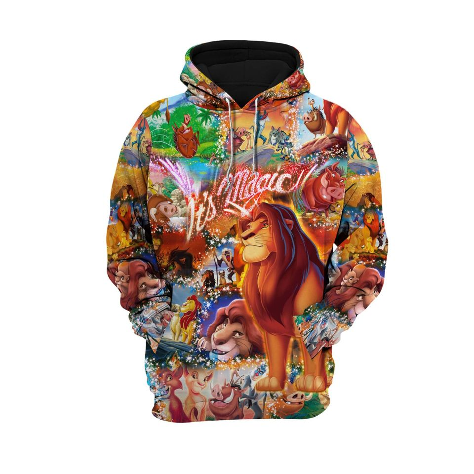 LK Hoodie DN LK Magical Glitter Castle Pattern Hoodie Colorful Unisex