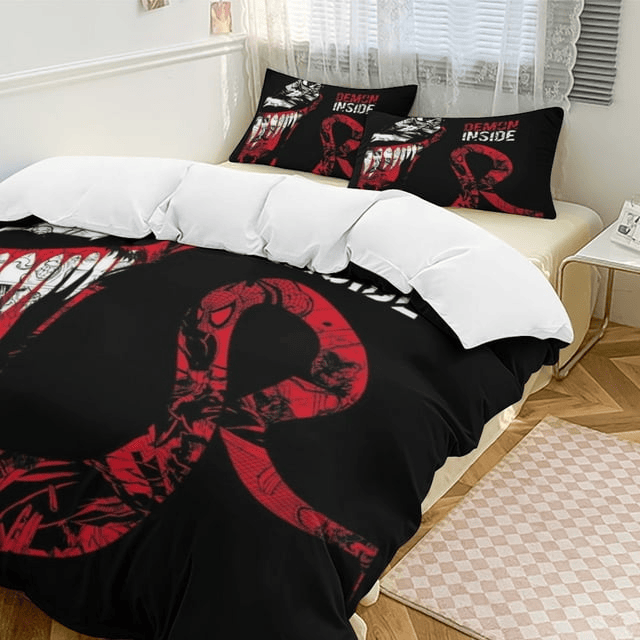 Venom Bedding Set MV Venom THe Demon Inside Duvet Covers Black Red Unique Gift