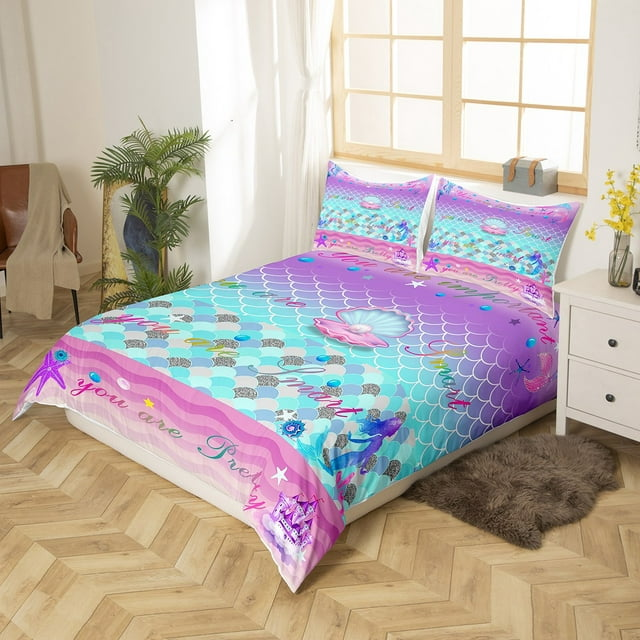 Mermaid Bedding Set Mermaid You Are Important Smart Pretty Duvet Covers Colorful Unique Gift