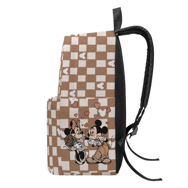 DN Backpack DN Minnie And MM Square Pattern Backpacks White Brown