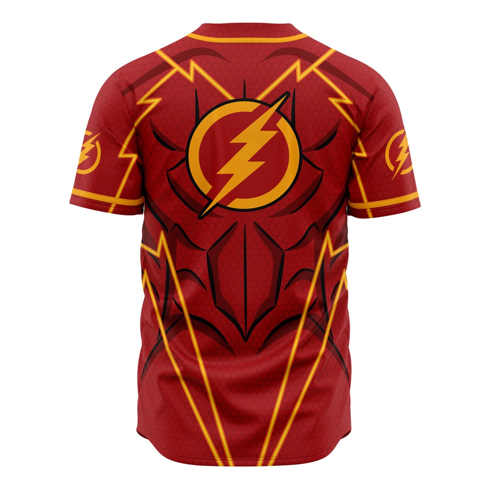 DC Jersey The Flash Bolt DC Comics Suit Armor Costume Red Yellow Jersey Shirt DC Baseball Jersey The Flash Baseball Jersey