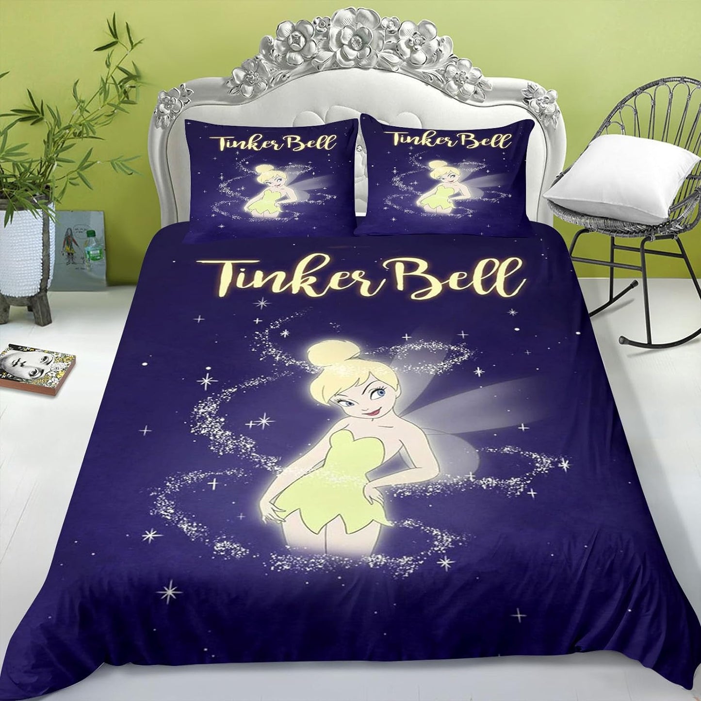 Tinker Bell Bedding Set DN Tinker Bell Fairy Pixie Dust Duvet Covers Blue Unique Gift