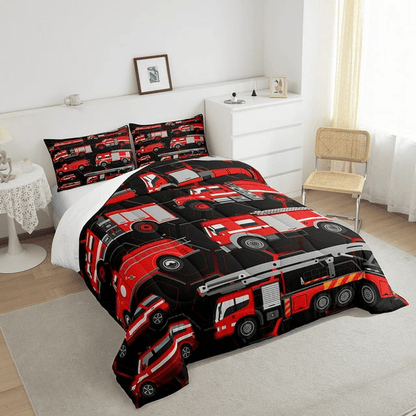 Firefighter Bedding Set Firefighter Truck All Style Pattern Duvet Covers Black Red Unique Gift