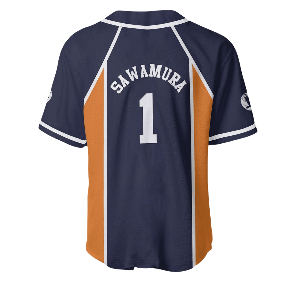 Haikyuu Baseball Jersey Daichi Sawamura Number 1 Haikyuu Jersey Shirt Black Orange Unisex Adult New Release