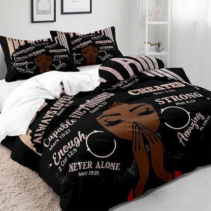 Africa Americans Bedding Set Always Love Beautiful Chosen Duvet Covers Black Unique Gift