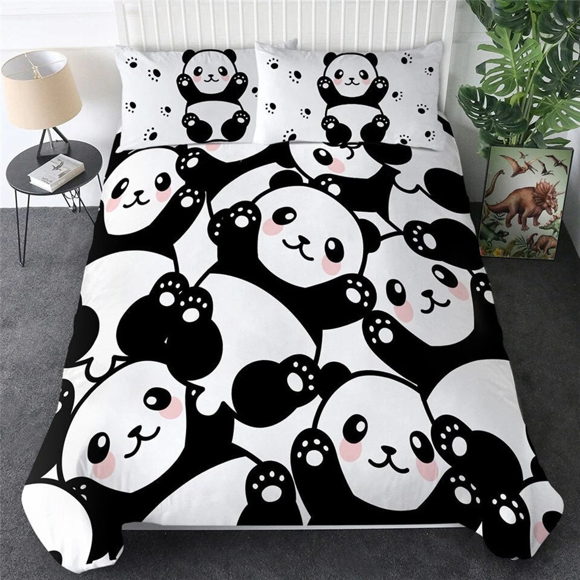 Panda Cartoon Duvet Bedding Set