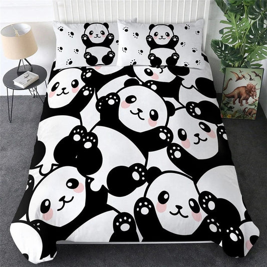 Panda Cartoon Duvet Bedding Set