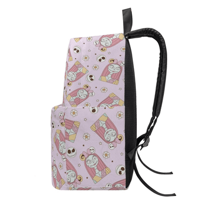 TNBC Backpack Nightmare Sally With Jack Head Flower Pattern Backpacks Pink