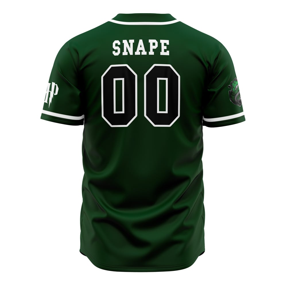 HP Jersey HP Slytherin House Crest Snape Green Jersey Shirt HP Baseball Jersey Slytherin Baseball Jersey