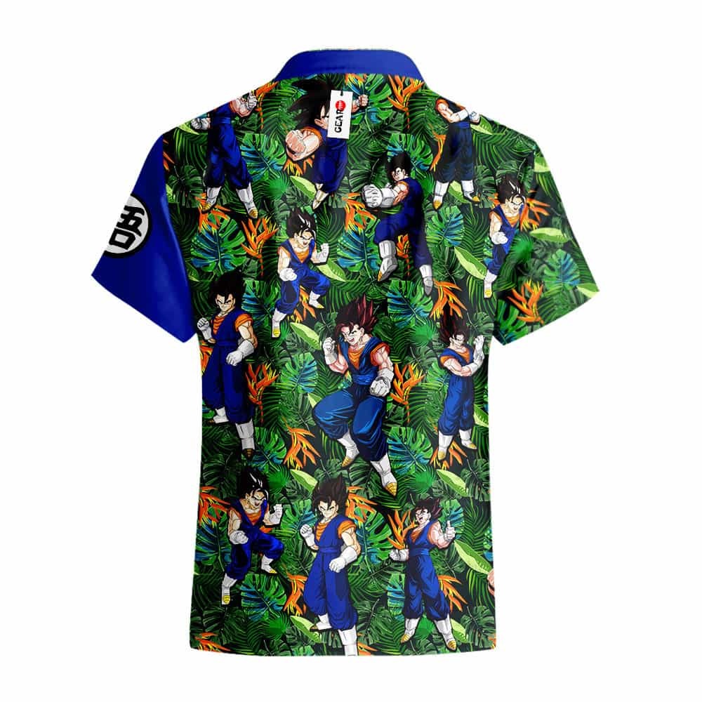 Dragon Ball Hawaii Shirt Dragon Ball Vegito Tropical Pattern Hawaiian Shirt Blue Green Unisex