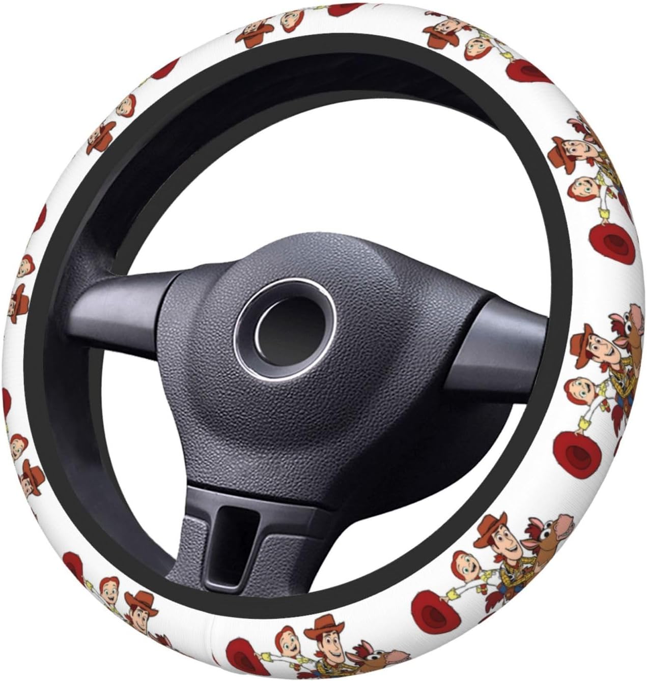 Toy Story Steering Wheel Cover Jessie And Woody On Bulleyes Back Driving Wheel Cover White Brown