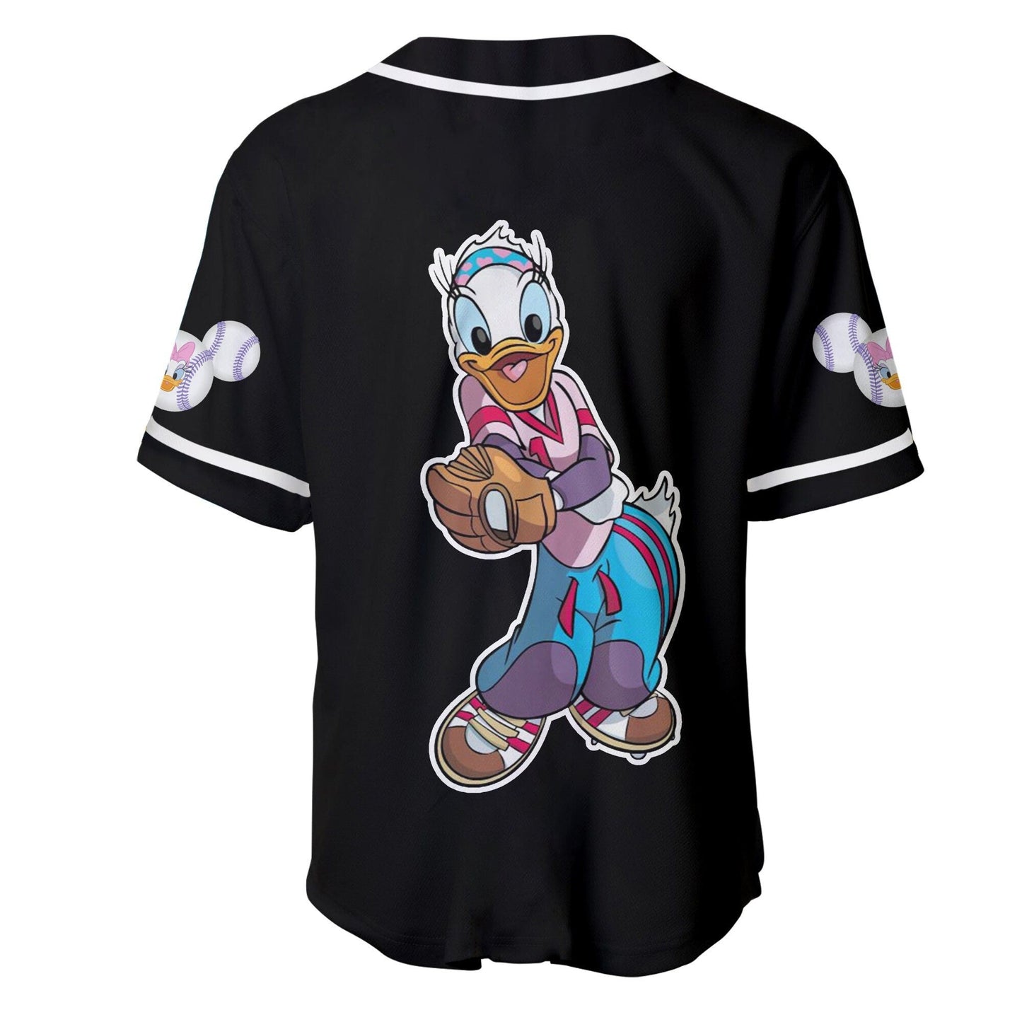 Disney Jersey Disney Daisy Duck As Pitcher Character Patterns Black Jersey Shirt Disney Baseball Jersey Daisy Duck Baseball Jersey