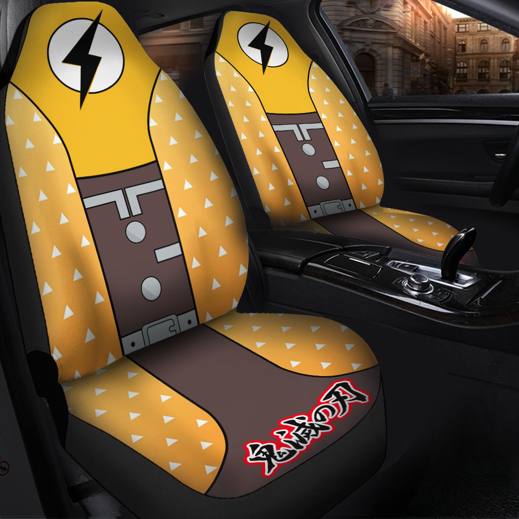 Demon Slayer Anime Zenitsu Car Seat Covers