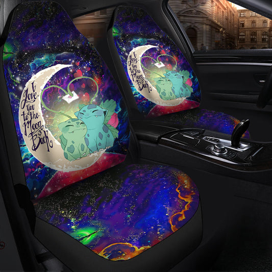 Bulbasaur Couple Love You To The Moon Galaxy Car Seat Covers