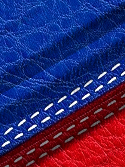Alohadaddy® Men's Holiday Patriotic 250th Anniversary USA Flag Baseball Stitching Faux Leather Texture Print Retro Short-Sleeve Shirt Big & Tall