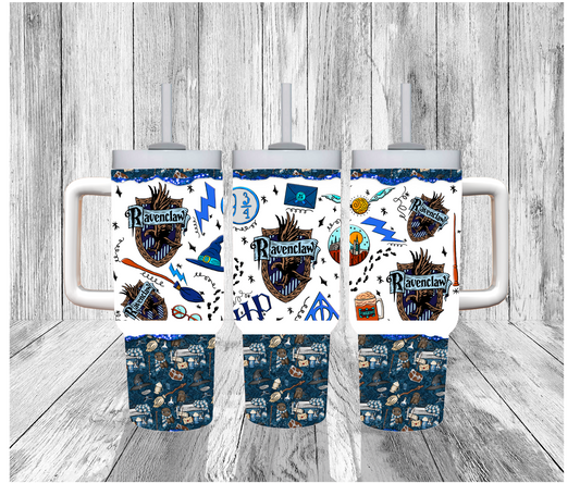 HP 40 Oz Tumbler HP Ravenclaw House Symbol Pattern Tumbler 40 Oz Blue