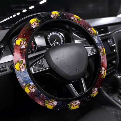 The Legend Of Zelda Steering Wheel Cover Link Hugging Chicken Pattern Galaxy Driving Wheel Cover Colorful