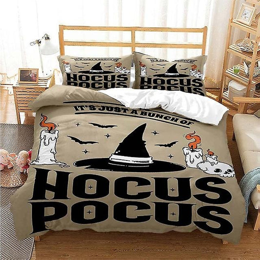 Hocus Pocus Bedding Set Hocus Pocus Witch Hat Candle Duvet Covers Brown Unique Gift