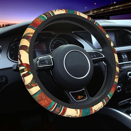 Native American Steering Wheel Cover Native American Kokopelli Pattern Driving Wheel Cover Brown