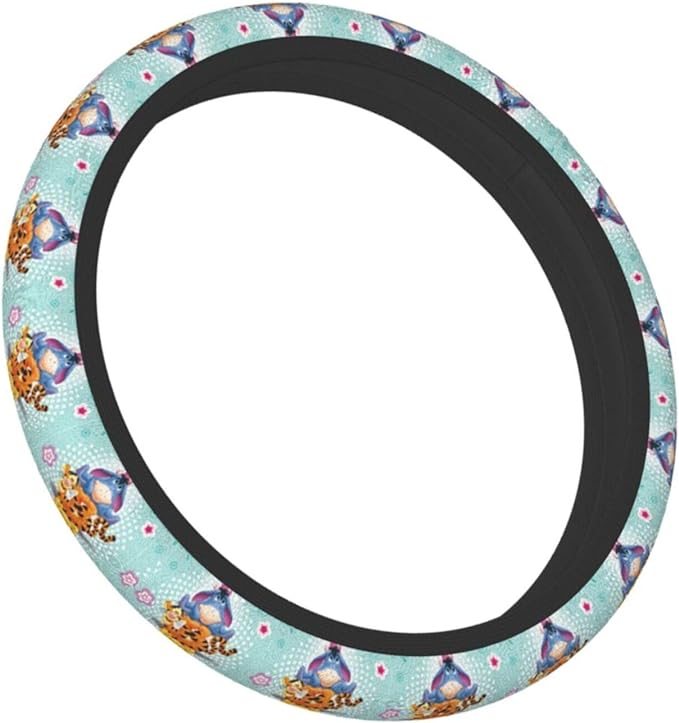 WTP Steering Wheel Cover Pooh Carrying Friends Pattern Driving Wheel Cover Colorful